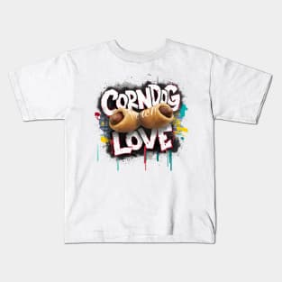 Corndog Love Design Kids T-Shirt